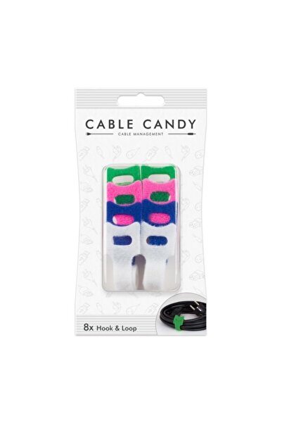 Cable Candy Cc006 Cablu universal cu cârlig și buclă, 8 bucăți, culori mixte