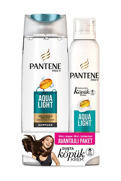 Pantene Aqualight 360 ml Shampoo 180 ml Foam Hair Care Cream