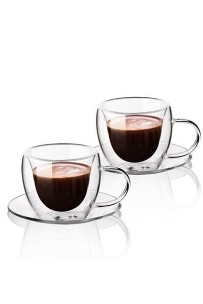 Perotti Double Walled Coffee Cup Set for 2 People