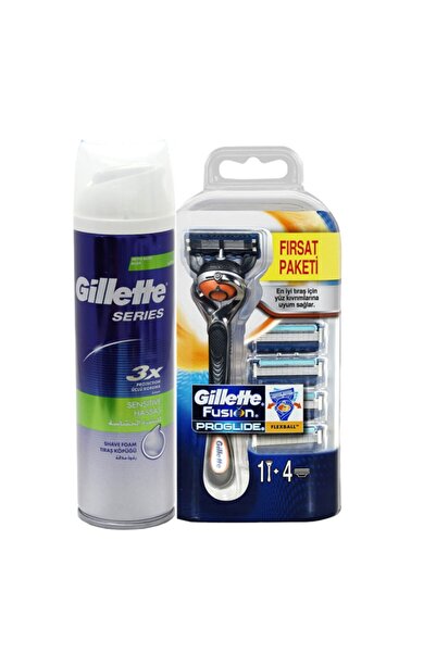 Gillette Fusion Proglide 5 Up Tıraş Makinası+ 250ml Sensitive Köp