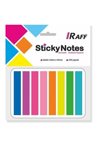 Raff Neon Yapışkanlı 8 Renk Not Kağıdı