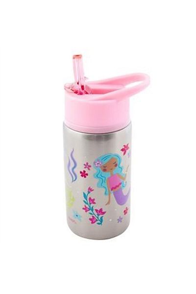 Stephen Joseph Stainless Steel Straw Water Bottle Mermaid