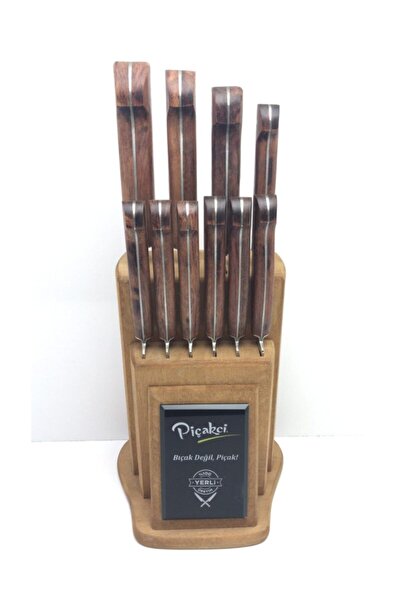 piçakci Sürmene El Yapımı Ahşap Sap 10lu Set