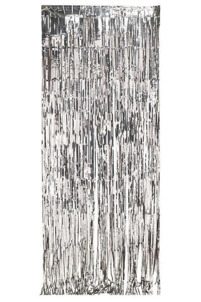 Parti Dünyası Kapı Perdesi Gümüş Renk 91 X240 Cm