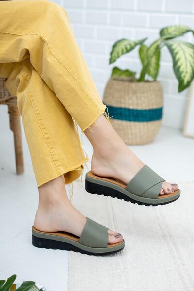 Taran Women's Khaki Mabel Comfort Slippers