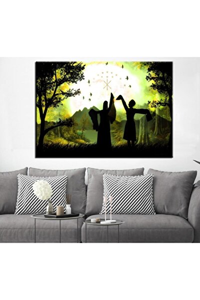 caddeko Forklorik Kafkas Çerkez Çift Kanvas Tablo 70x100cm