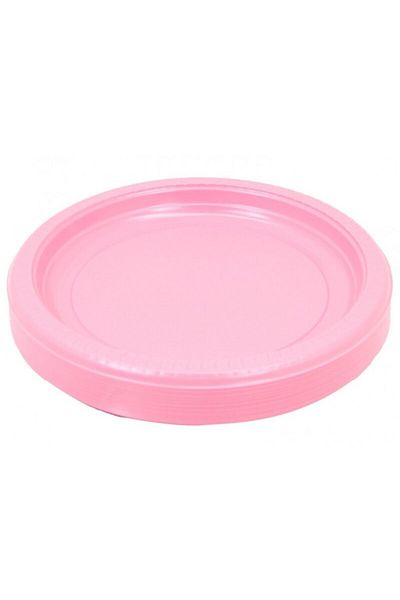 Sidelya Organizasyon Pink Plastic Plate Pink Colored 25-Piece Plates