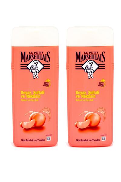 Le Petit Marseillais جل استحمام 400 ملخوخ ونكتارين × 2 قطعة