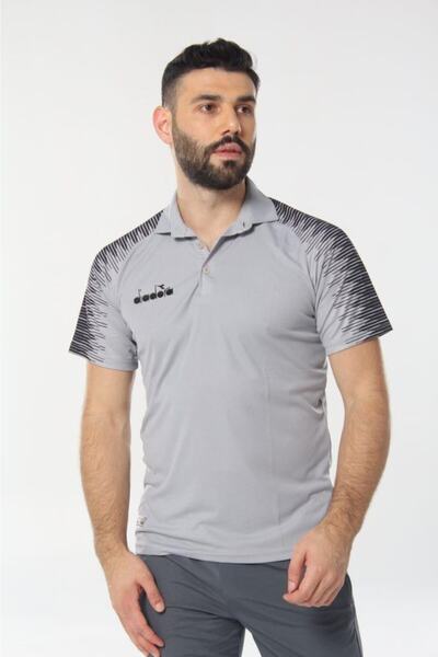 Diadora Unisex Gray Rhythm Camping Polo T-shirt