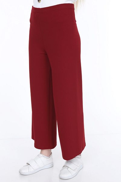 Ananas Women's Claret Red Elastic Waist Trousers