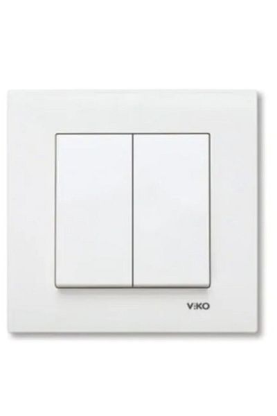 VİKO Karre Double Switch Commutator + Frame Set of 5