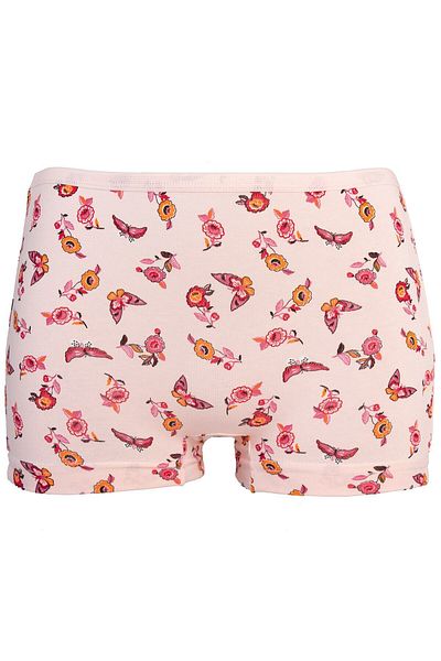 Momslab Girl's White Cotton Patterned 6-Piece Boxers