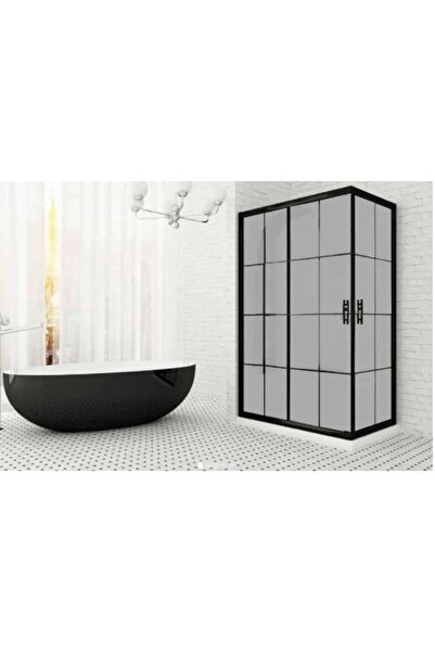 Blackline Siyah Köşe Siyah Çizgili Kumlu 90x90 Dusakabin H:190