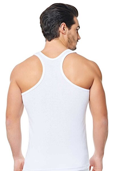 Tutku Men's Black 6-Pack Cotton Ribbed Athlete Undershirt