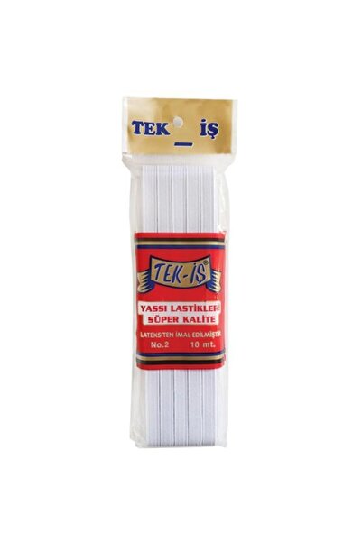 Tek-İş 2 No 10m Beyaz Yassı Lastik