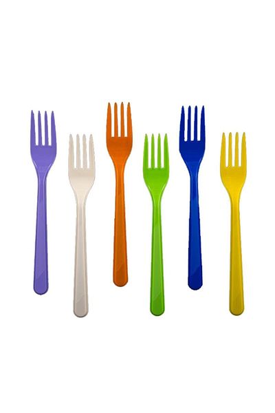 Roll-Up 25 Colorful Plastic Forks