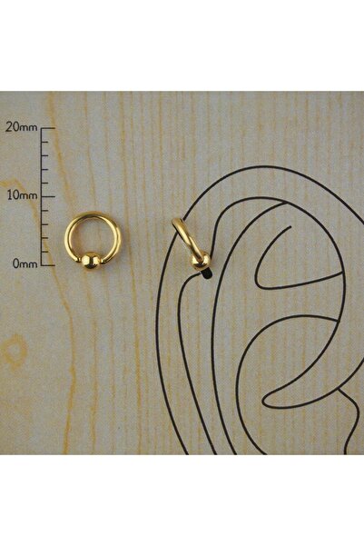 TAKIDAN Gold Cerrahi Çelik Tam Halka Kıkırdak Tragus Piercing 6 Mm