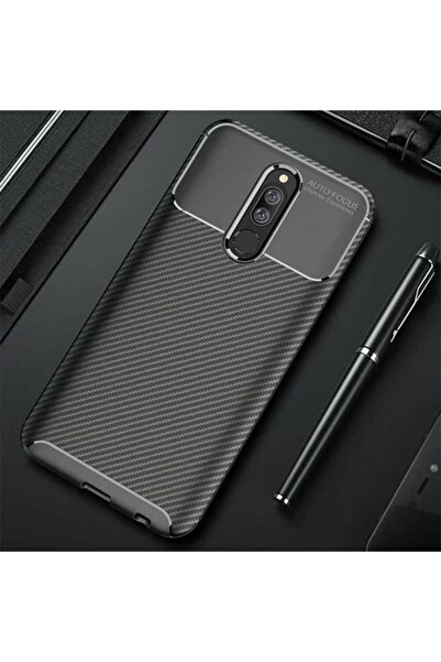 Nezih Case Xiaomi Redmi 8 Kamera Korumalı (carbon Tasarım) Silikon Kılıf Siyah