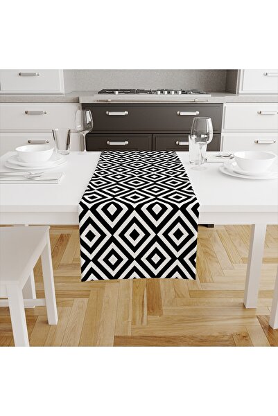 Talia Home Μαύρο γεωμετρικό σχέδιο Runner Tlar-152