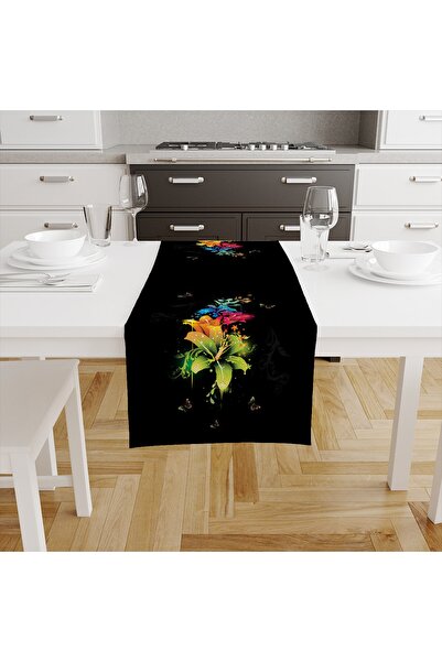 Talia Home Μαύρο λουλουδάτο εμπριμέ ρούχο Tlar-128