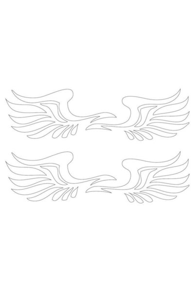 TSC اللون الأبيض 2 قطعة ملصق الجناح الحديث لصق السيارات
