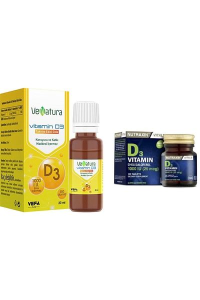 VeNatura D3 Drop+nutraxin D3 - 120 Tablets Immunity Booster Set
