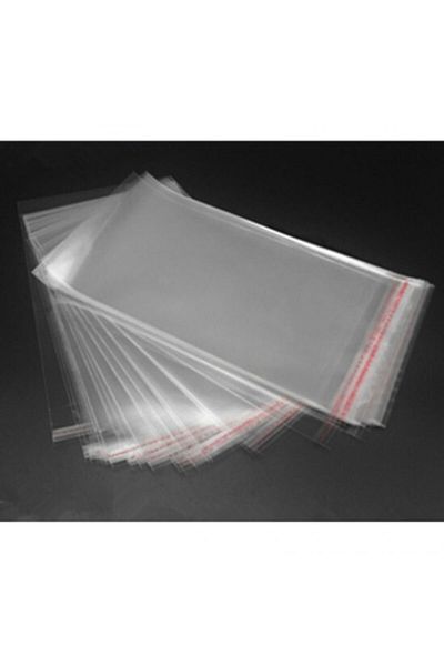 Nikah Şekeri Market Transparent Gelatin Bag with Tape 11 X 20 cm Adhesive Bag 50 Pieces