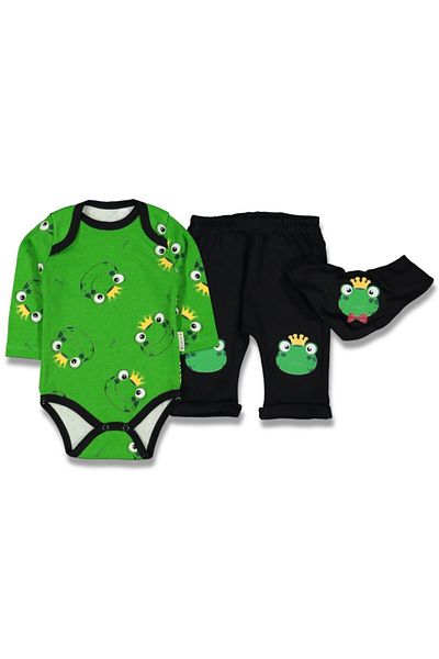 Necix's Baby Boy Green Frog Printed Bodysuit