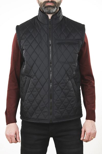 neowit Men's Black Comfortable Fit Quilted Puffer Vest with Pockets and Fleece Inside