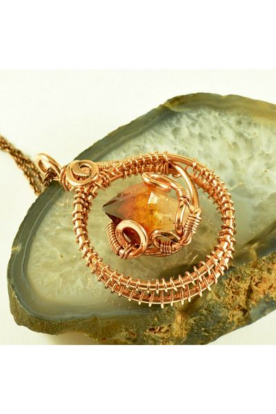 mba handmade jewelry Citrine Crystal Handmade Authentic''Infinity'' Necklace - Pure Copper