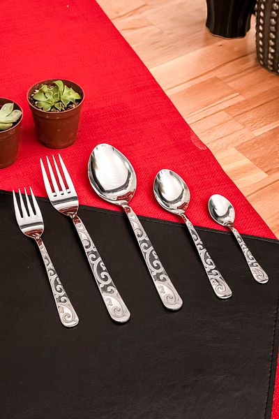 Milea 60 Pieces 12 Person Spoon Fork Set Ivy