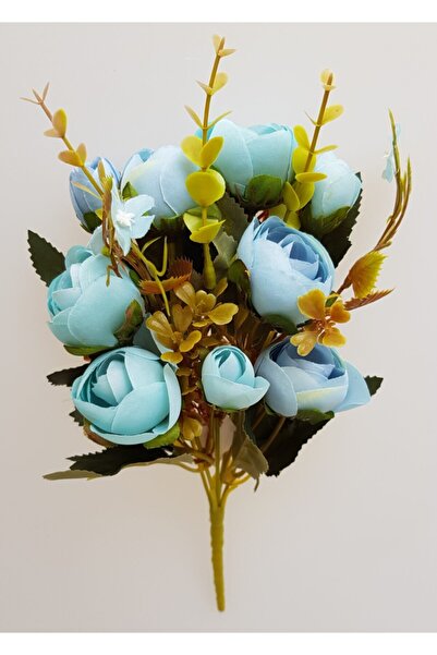 adresiYapayÇiçek باقة ورد صناعي 5 فروع 30 سم أزرق
