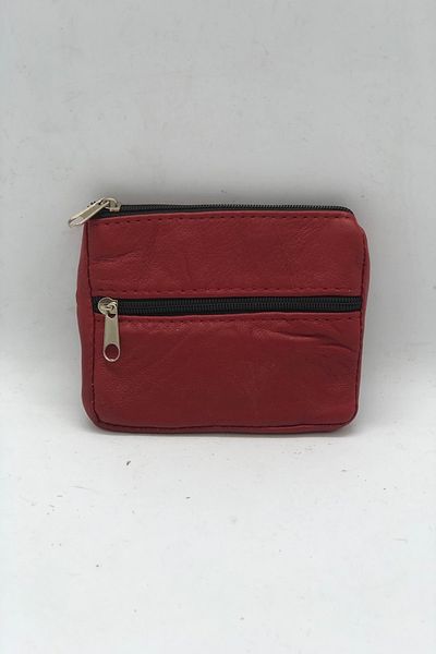 MENİSE Red Genuine Leather Coin Holder