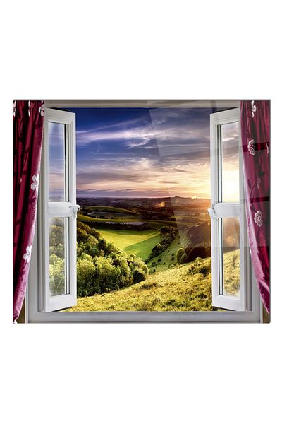 Olinpa 76X49,5 cm Glass Stove Back Protector - Countertop and Built-In Window