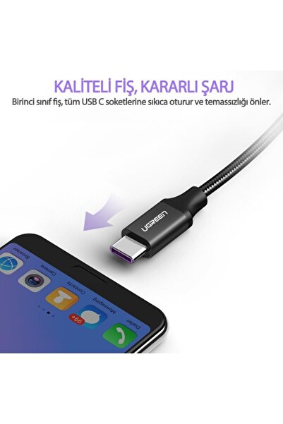 Ugreen Örgülü Type-c 5a Şarj Kablosu 1.5 Metre