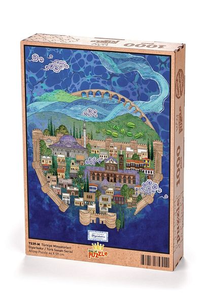 King Of Puzzle Türkiye Miniatures - Diyarbakır - Nasuhi Hasan Çolpan Wooden Puzzle 1000 Pieces