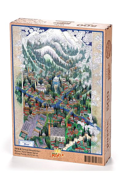 King Of Puzzle Türkiye Miniatures - Bursa - Nusret Çolpan Wooden Puzzle 500 Pieces