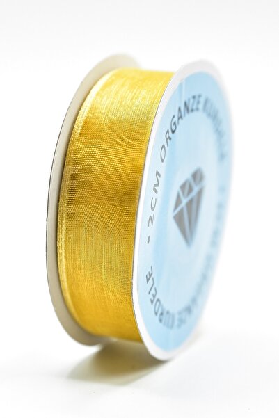 E Elmas Gold Organze Kurdele (2cm-20m)
