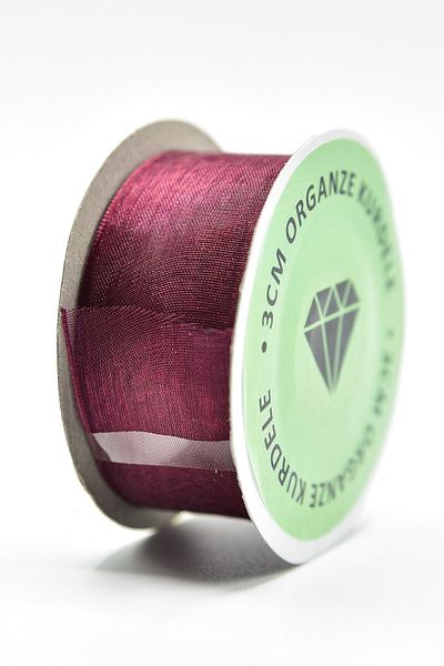 E Elmas Plum Organza Ribbon (3cm-20m)