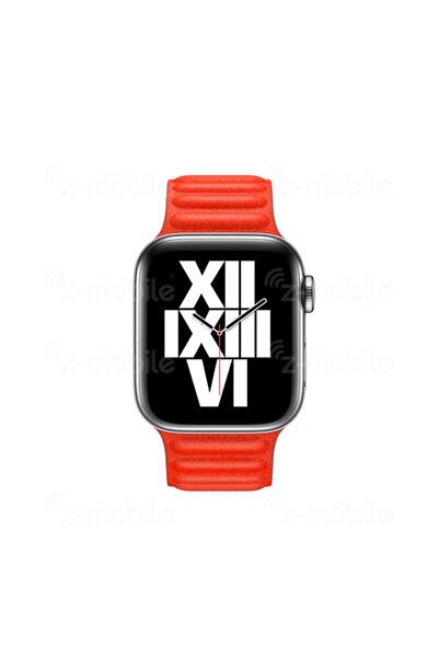 ZMOBILE Watch 2 3 4 5 6 - 42 mm 44 mm Uyumlu Manyetik Baklalı Model Deri Kayış Kordon