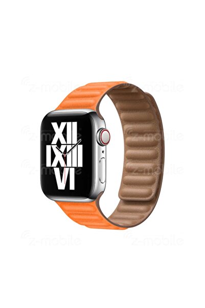 ZMOBILE Watch 2 3 4 5 6 - 42 mm 44 mm  Uyumlu Manyetik Baklalı Model Deri Kay...