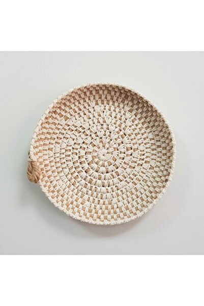 Limenis Afrika Etnik Dörtlü Hasır Tabak Seti Bohem Afrikan Sepeti Duvar Dekoru