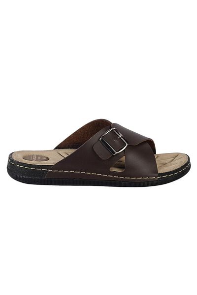 Apella Men's Brown Casual Slippers
