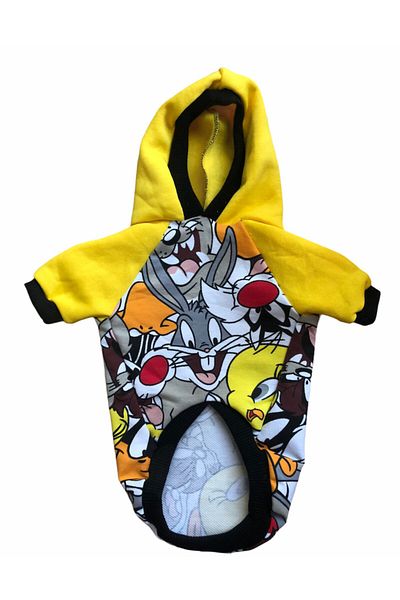 Barneystore Cat Dog Hooded Patterned Sweat (Small Breed 1-14 Kg)