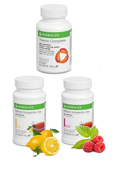 Herbalife Bölgesel Incelme Seti 2 Adet Çay 50 gr Ahududu Limon + Thermo Complete
