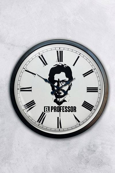 Kasva Concept 40 cm Black Metal Hand Professor Wall Clock