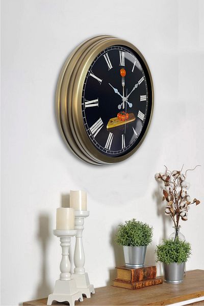 Kasva Concept Gift 40 cm Antique Metal Kitchen Wall Clock