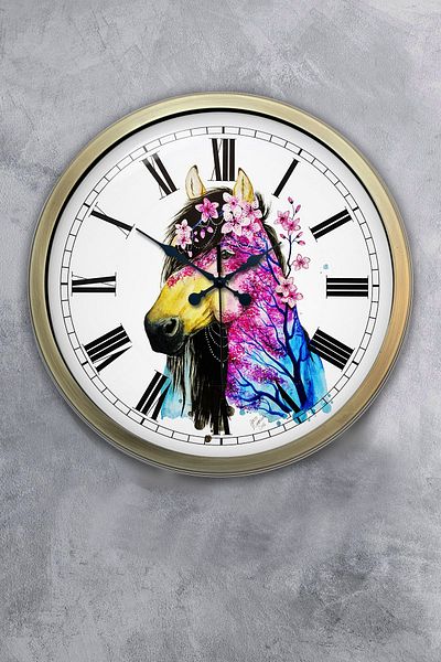 Kasva Concept 40 cm Antique Metal Horse Gift Wall Clock