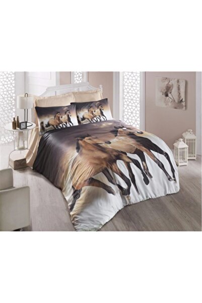 Komfort Home طقم غطاء لحاف مزدوج من الساتان القطني ثلاثي الأبعاد