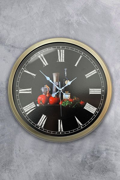 Kasva Concept Ρολόι τοίχου κουζίνας αντίκα μεταλλικό 40 εκ